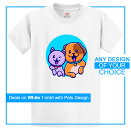 Personalised Pet White T-Shirt With Your Own Artwork On The Front